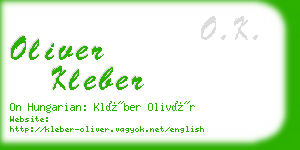 oliver kleber business card